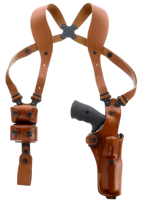 Galco VHS4104 VHS 4.0 Shoulder System Vertical Ambidextrous, Size Fits Chest Up To 56", Tan Leather, Fits L Frame S&W Model 686 (4" Barrel)
