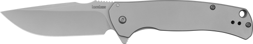 Kershaw 1416 Scour  3.30" Folding Drop Point Plain Bead Blasted 8Cr13MoV SS Blade, Bead Blasted Stainless Steel Handle