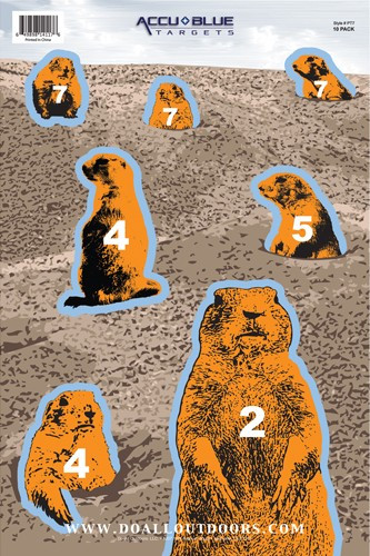 10 pack of targets featuring different sizes of Prairie Dogs for hours of shooting fun!