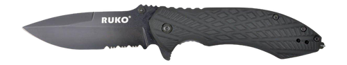 RUKO RUK0182SBBK  440C 3-1/4"SERRATED FOLDING BBPS