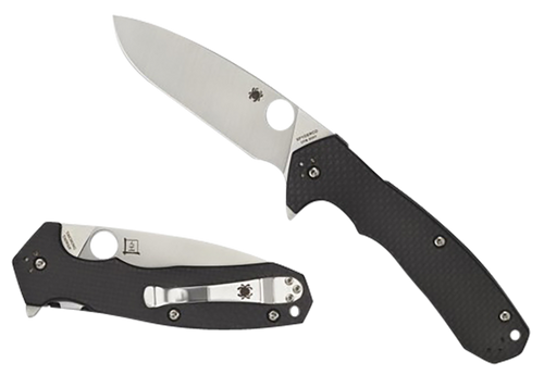 Spyderco C234CFP Amalgam  3.80" Folding Drop Point Plain Satin CPM S30V SS Blade/Black Textured Carbon Fiber/G10 Handle Includes Pocket Clip