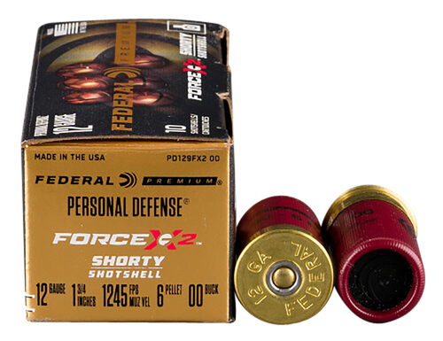 Federal PD129FX200 Premium Force X2 12Gauge 1.75" 6Pellets 00BuckShot 10 Per Box/10 Case