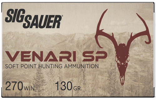 Sig Sauer V270SP13020 Venari  270Win 130gr Soft Point 20 Per Box/10 Case