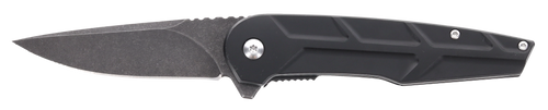 Schrade 1159329 Reckon  3.25" Folding Drop Point Plain Dark Stonewash D2 Steel Blade 4.40" Black Aluminum Handle