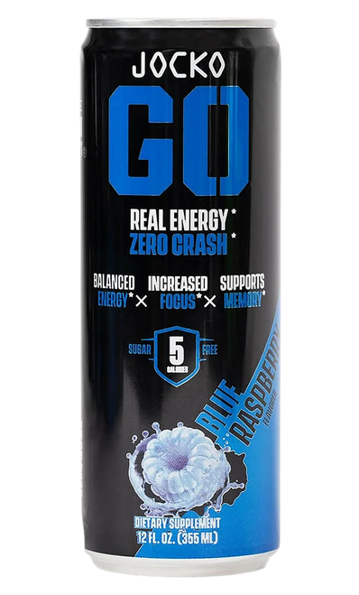 Jocko Fuel 29119 Blue Rasberry Energy Drinks 12oz 12Pack