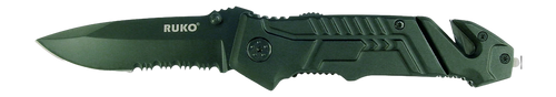 Ruko Folder Spring Assist - 3.25" Rubber Black Handle