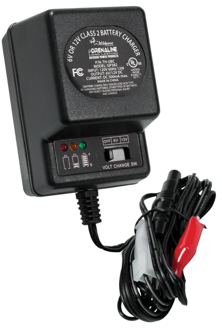 Wildgame Innovations WGIWGIBC0005 Battery Charger  Black 6 Volt-12 Volt
