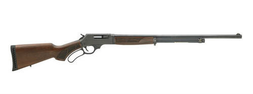 This is a Henry lever action shotgun chambered in .410 gauge, 24 inch barrel, 5 round capacity.