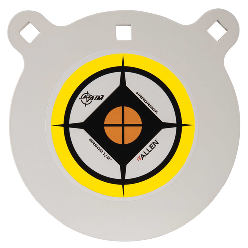 EZ-Aim 15598 Hardrock  8" Black/White/Yellow AR500 Steel Gong, 0.50" Thick, Hanging