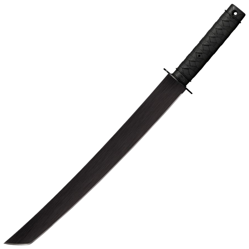 Cold Steel CS97TKLZ Tactical Wakizashi 18" Black Matte Baked-On Anti Rust 1055 Carbon Steel Blade/ Black Polypropylene Handle 25" Long Includes Sheath