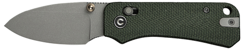Civivi Knives C23074-3 Baby Banter 2 2.34" Folding Drop Point Plain Gray Stonewashed Nitro-V Steel Blade, Green Textured Canvas Micarta Handle