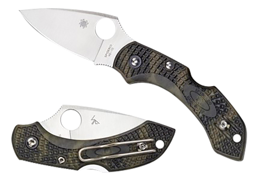 Spyderco C28ZFPGR2 Dragonfly 2  2.30" Folding Plain Satin VG-10 SS Blade/Zome Green Textured FRN Handle Includes Pocket Clip