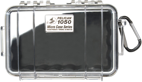 Pelican 1050025100 Micro Case  Black/Clear Polycarbonate 7.99" Long
