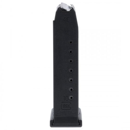 This is a factory Glock magazine for the G23 40 s&w, 10 round capacity, USED.