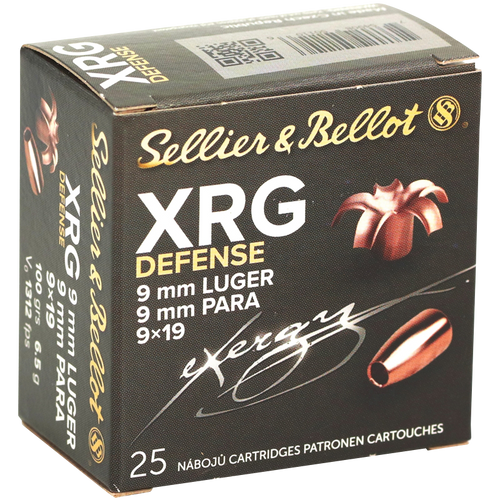Sellier & Bellot SB9XA XRG Defense 9mmLuger 100gr Solid Copper Hollow Point 25 Per Box/40 Case