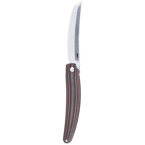 CRKT 5930 Ancestor  EDC 3.60" Folding Tanto Plain Satin D2 Steel Blade, Black/Brown Stripe G10 Handle