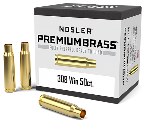Nosler 10225 Premium Brass Unprimed Cases 308Win Rifle Brass 50/Box
