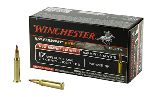 Winchester 17 HMR 17 Grain Polymer Tip High Velocity 50 Rounds / Box Ammo