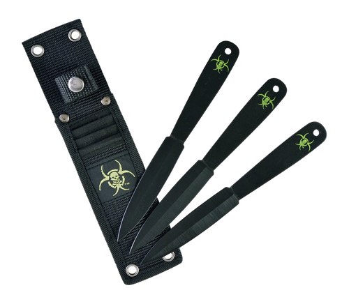 Ruko Throwning Knives 3 Pc - 7.38" Carbon Steel Clamshell