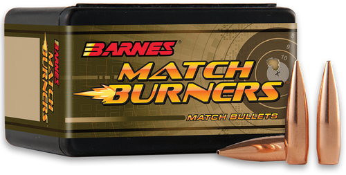 Barnes Bullets 32050 Match Burners  22Cal 77gr Match Burners Boat Tail 100 Per Box/10 Case