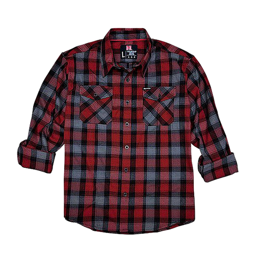 Hornady Gear 32196 Flannel Shirt  3XL Red/Black/Gray,  Cotton/Polyester, Relaxed Fit Button Up
