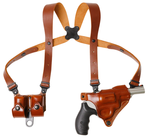 Galco MCII104 Miami Classic II Shoulder System Shoulder Fits Chest Up To 56"/Colt King Cobra Tan Steerhide Right Hand