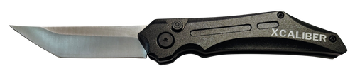 Xcaliber Knife Company  Switch Blade  3.50" Folding Tanto Plain Stainless D2 Steel Blade, 4.75" Black Aluminum Handle