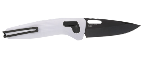 S.O.G SOG12730557 One-Zero XR 3.10" Folding Plain Black Chrome Cryo CPM S35VN Steel Blade/ White Sculpted Aluminum Handle
