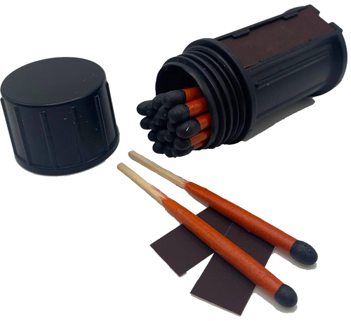 Black Beard Fire Starters MAT Stormproof Matches  Black/Red 3" Long 20 Matches