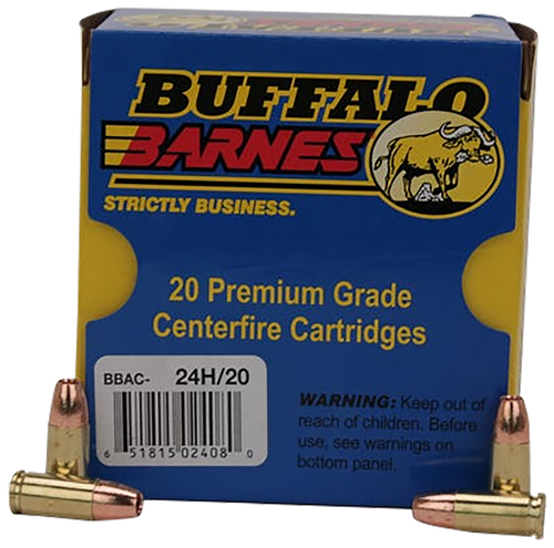 Buffalo Bore Ammunition 24H20 Buffalo-Barnes Strictly Business 9mmLuger +P+ 115gr Barnes TAC-XP Lead Free 20 Per Box/12 Case