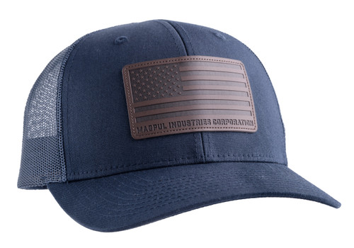 STD LEATHER PATCH TRUCKER NVY