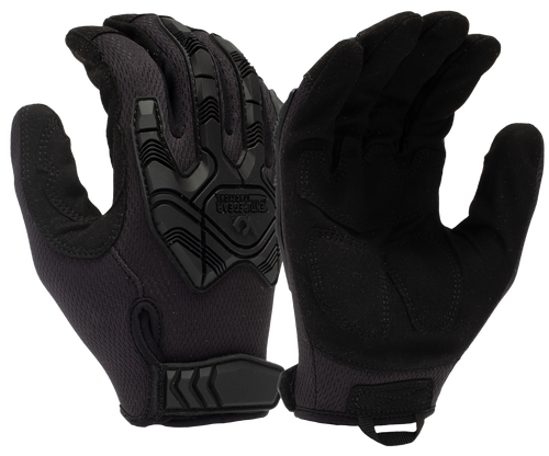 Pyramex VGTG40BM Impact Operator Heavy-Duty Black Synthetic Leather Medium Hook & Loop