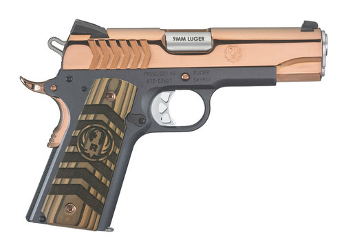 This is a Ruger SR1911 Lightweight Commander 9mm.   This special edition comes with a Rose Gold PVD finish and a pair of custom G10 grips.