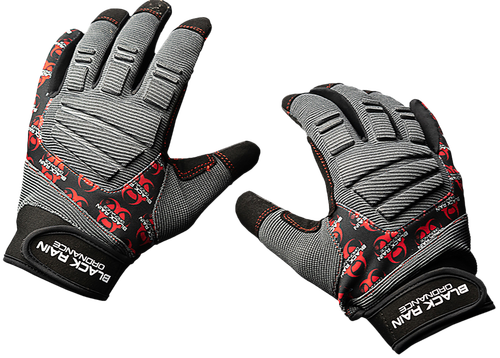 Black Rain Ordnance TACTGLOVEGRY/BLK/RDL Tactical Gloves  Black/Gray/Red Large Velcro