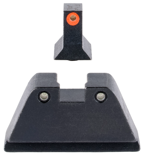 Trijicon GL201C601134 Suppressor/Optic Height Sights  Green/Tritium Orange Outline Front Sight-Green/Tritium Black Outline Rear Sight Glock 17/17L/19/22 Standard Frame