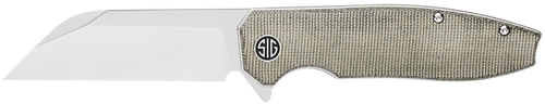 Sig Sauer Knives KA7SG Karak  3.25" Folding Wharncliffe Plain Black PVD Nitro-V Blade, 4" Green Canvas Micarta Handle