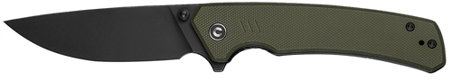 Civivi Knives C24012-2 Merit  3.28" Folding Drop Point Plain Black Stonewashed 14C28N Steel Blade, OD Green Textured G10 Handle
