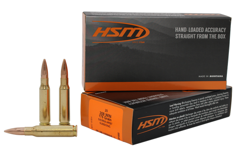 Hsm Subsonic 308 Win 175gr - Bthp Match King 20rd 25bx/cs