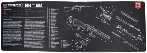TekMat TEKR44M14 M14 (M1A) Cleaning Mat Black/White Rubber 15"x44" M14 (M1A) Parts Diagram