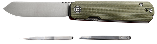 Civivi Knife Sendy 2.83" - Milled Green/red G-10 Satin<