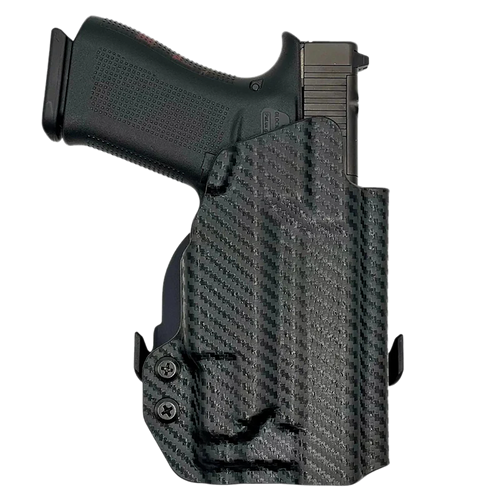 Rounded Gear GLKG4348TLR7CFRHOWBPDL  Paddle Holster OWB Black Carbon Fiber Kydex Fits Glock 43/48 Right Hand