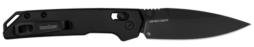 Kershaw 2051BLK Mini Iridium  3" Folding/Spear Point Plain Stonewashed D2 Steel Blade/Ice Blue Anodized 6061-T6 Aluminum Handle