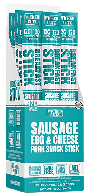 Wicked Cutz WCBR12SEC Sausage Egg & Cheese Breakfast Sticks  12 Pack