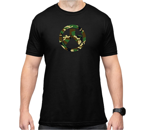 Magpul MAG1225-001-S Woodland Camo  Black Cotton/Polyester Short Sleeve Small