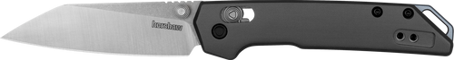 Kershaw 2051R Iridium Mini 3" Folding Reverse Tanto Plain Stonewashed D2 Steel Blade, Gray Anodized Aluminum Handle