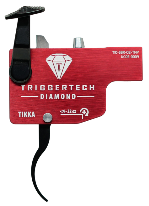 TriggerTech TILSRB02TNP Diamond  Black/Red Curved Lever Fits Tikka Left Hand