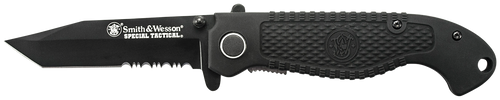 Smith & Wesson Knives CKTACBSCP Special Tactical  3.50" Folding Part Serrated Stainless Steel Blade 4.60" Black