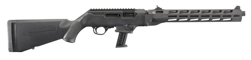 This is a Ruger PC-9 Carbine that has the free float rail (handguard). This model also has the take down feature along with a threaded barrel.