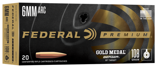 Federal GM6ARCBT1 Gold Medal  6mmARC 108gr 20 Per Box/10 Case