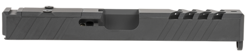 TacFire  Replacement Slide  40 S&W Graphite Black Cerakote Stainless Steel with Optics Cut & Slide Ports for Glock 22 Gen3